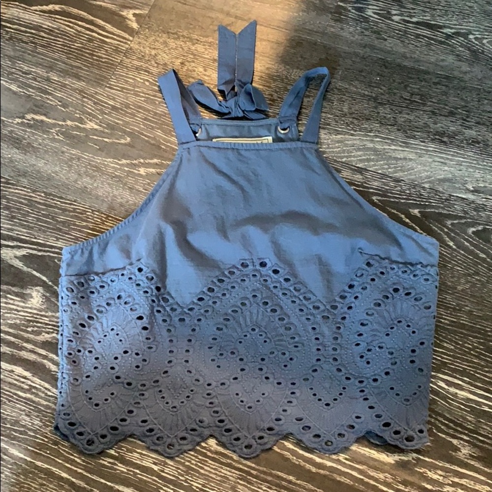 Abercrombie Cropped Blue Halter Tank